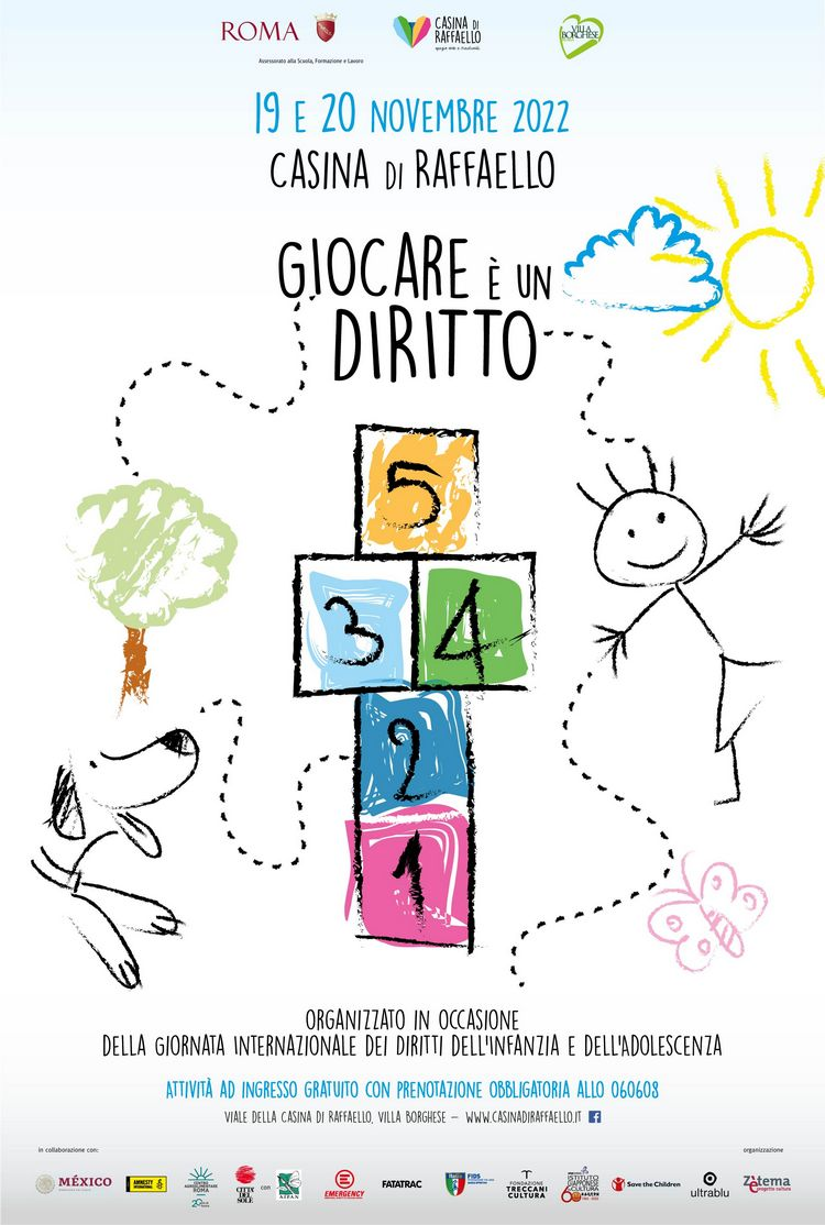 Giornata Internazionale dei Diritti dell’Infanzia e dell’Adolescenza.Casina di Raffaello in Villa Borghese – Giocare è un diritto (3ᵃ edizione)