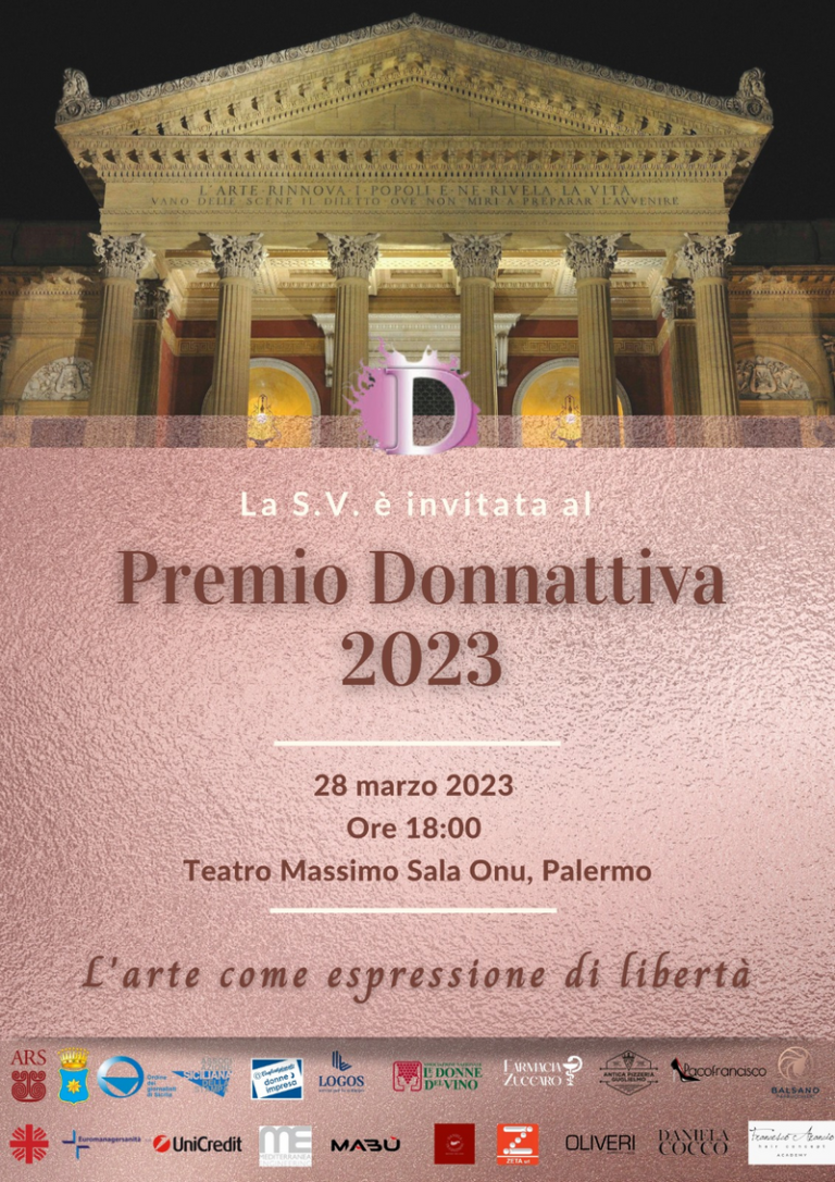 Cultura, imprenditoria e arte: la quindicesima edizione del Premio Donnattiva si svolgerà al Teatro Massimo