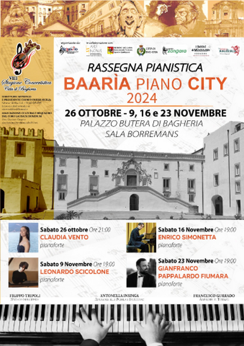 Stagione concertistica. Rassegna pianistica a villa Butera. Prossimo appuntamento sabato 16 Novembre